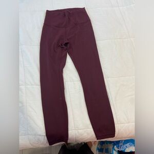 Lulu lemon leggings size 6 wunder train purple burgundy